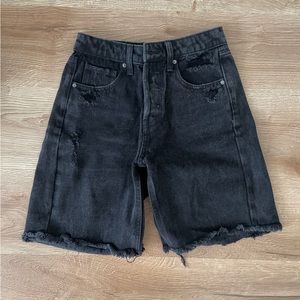 Black Denim Shorts